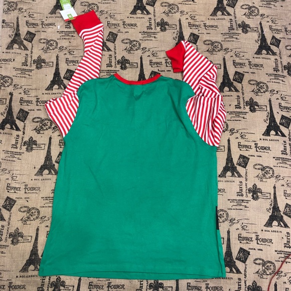 Target Brand NWT! Christmas  514368 Elf Green/Red Striped Pajama Sweater - Picture 11 of 12